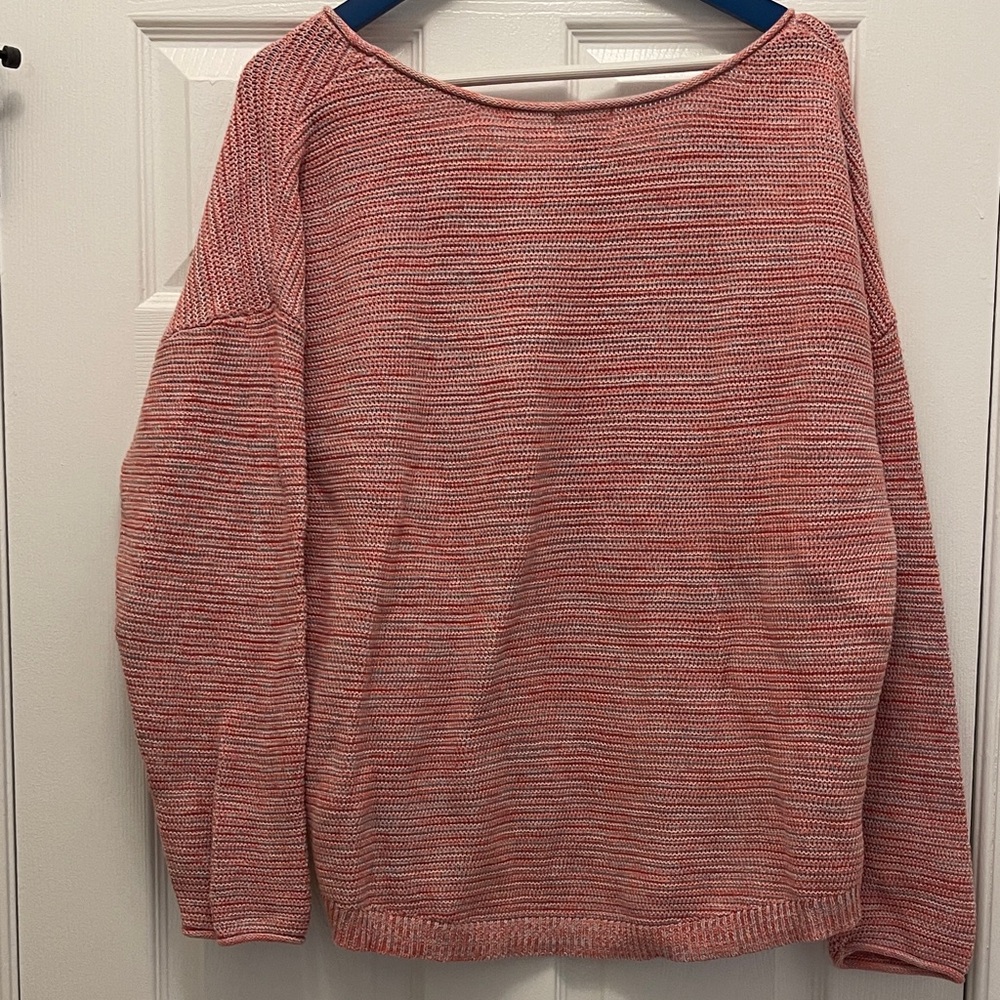 Old Navy Women's Coral Striped Sweater - Picture 6 of 8